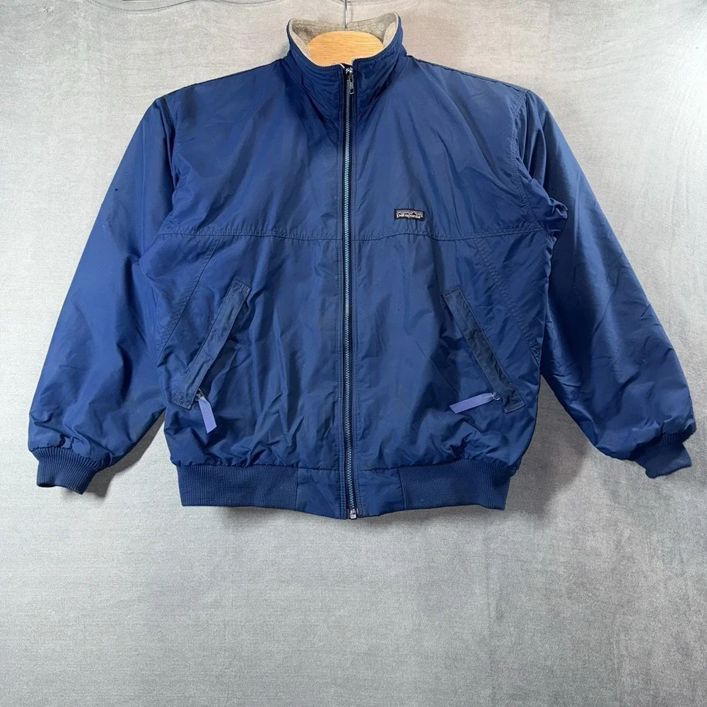 Vintage Mens Jacket 90's Patagonia Made in USA Fleece Lined Blue Size Large - Picture 1 of 15